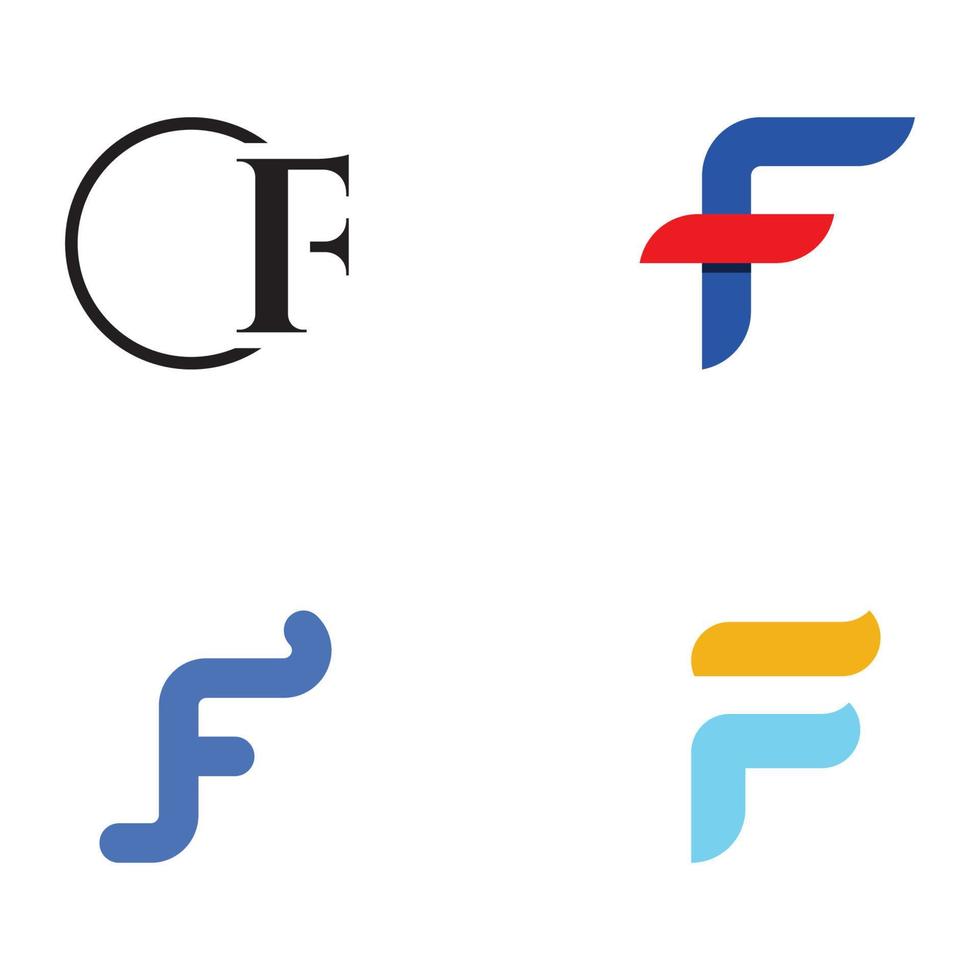 diseño de logotipo elemento de plantilla abstracta letra inicial f forma geométrica. diseño de logotipo f minimalista y moderno. el logotipo se puede utilizar para la marca y las tarjetas de visita. vector