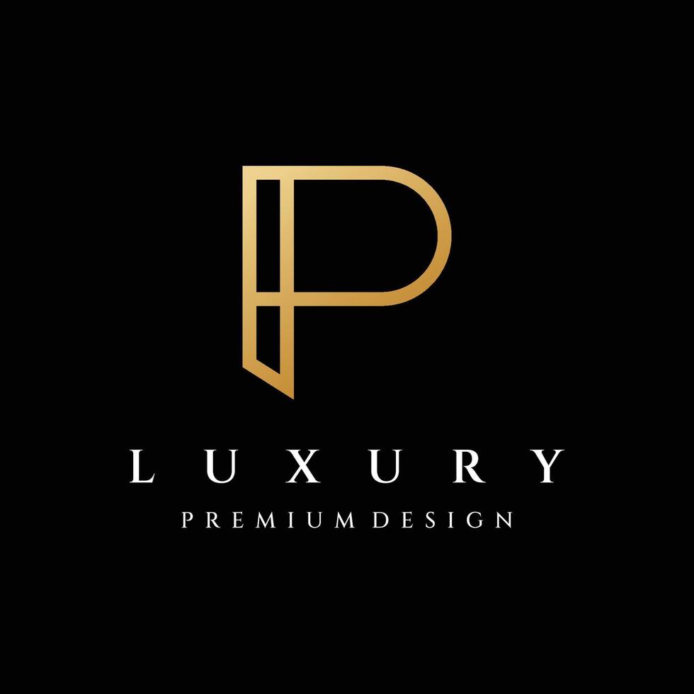 Abstract Logo design element initial letter P monogram. Luxurious, elegant and minimalist symbol. Logo can be used for brand, identity and others. vector