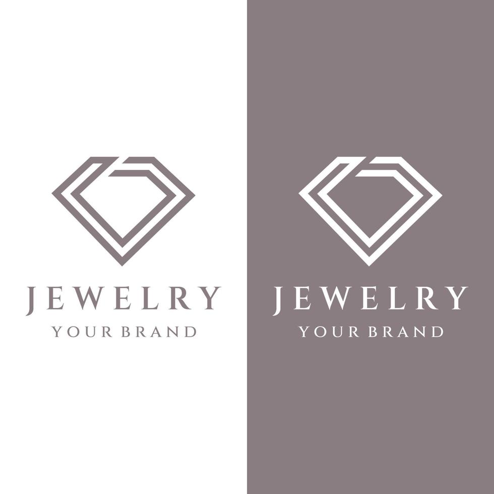 diseño de plantilla de logotipo abstracto de anillo de joyería con diamantes o gemas de lujo.aislado en fondo blanco y negro.el logotipo puede ser para marcas y signos de joyería. vector