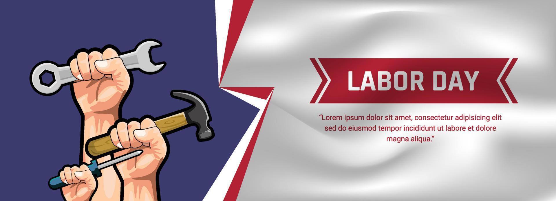 labor day banner template background design worker element vector