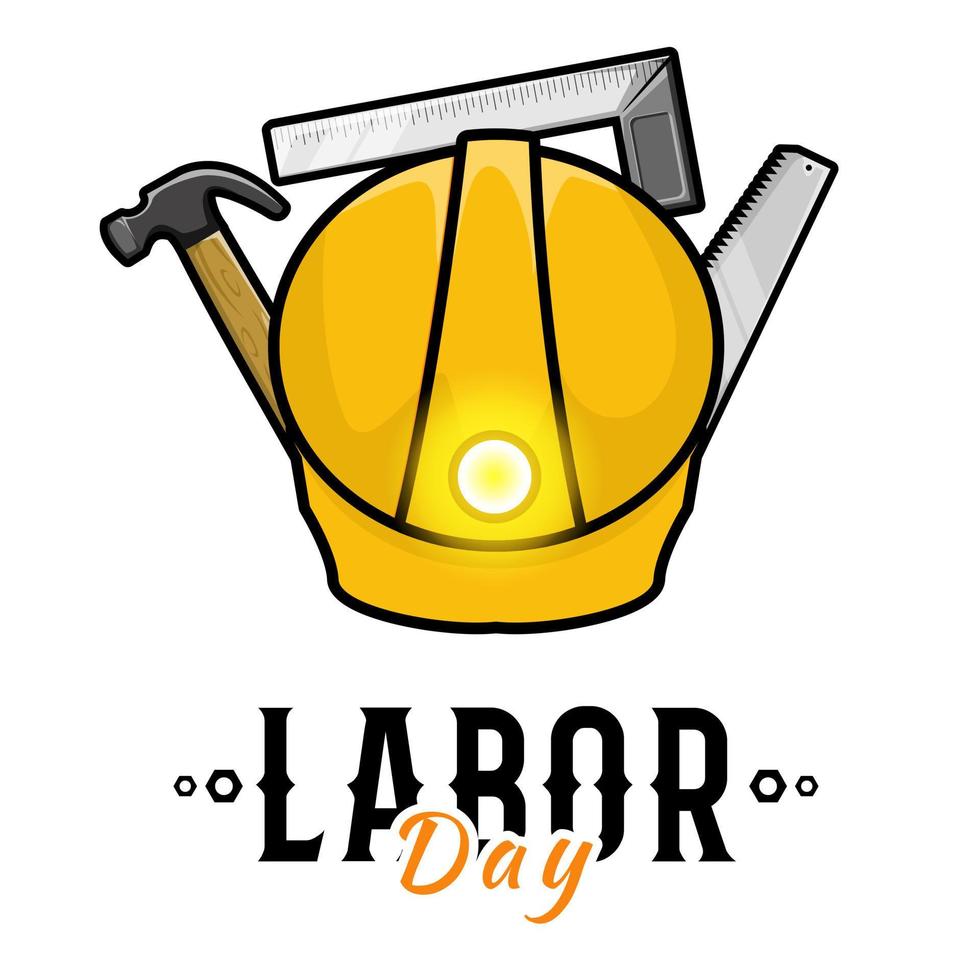 labor day greeting template design construction element vector