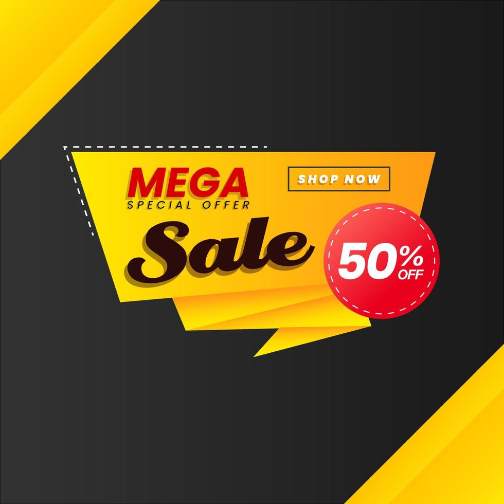 Mega Sale Banner Promotion Background vector