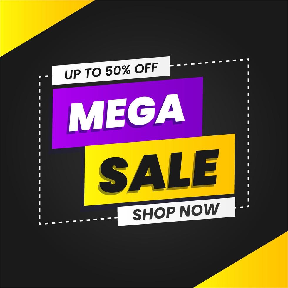 Mega Sale Banner Promotion Background vector