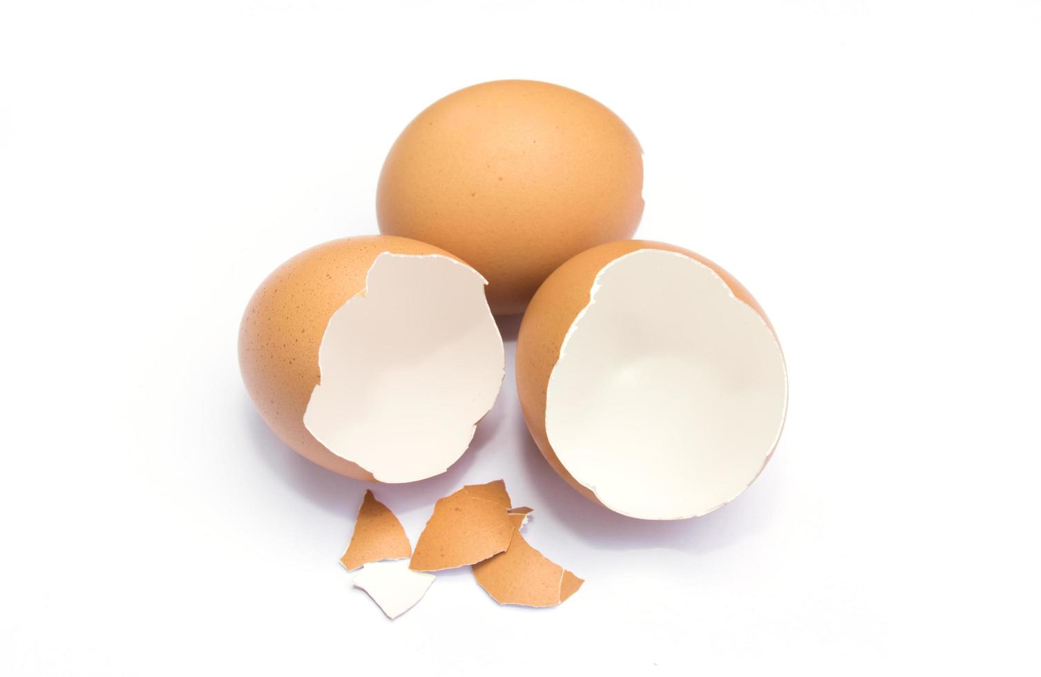 Isolated Broken eggshell. photo