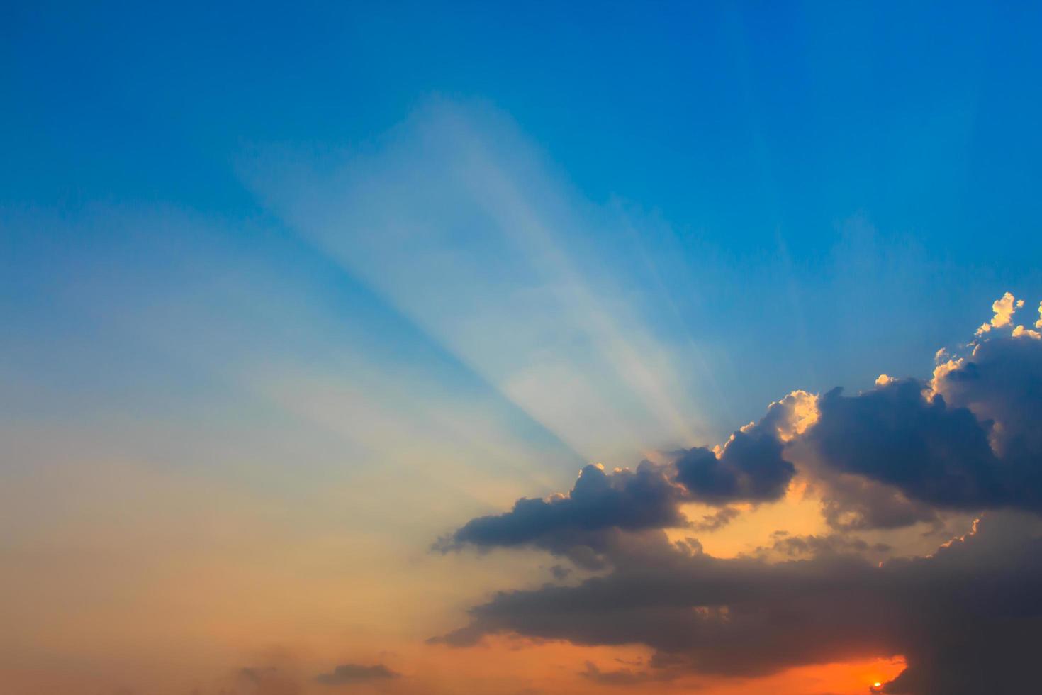 sky with clouds in the evening photo