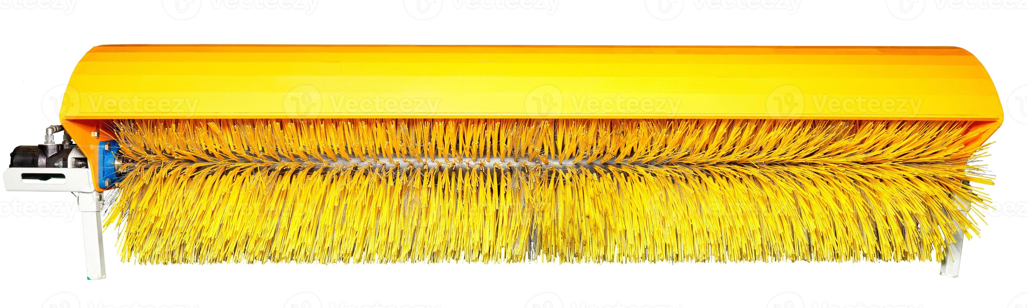 Sweeping circular brush as an attachment for a communal sweeper or tractor. photo