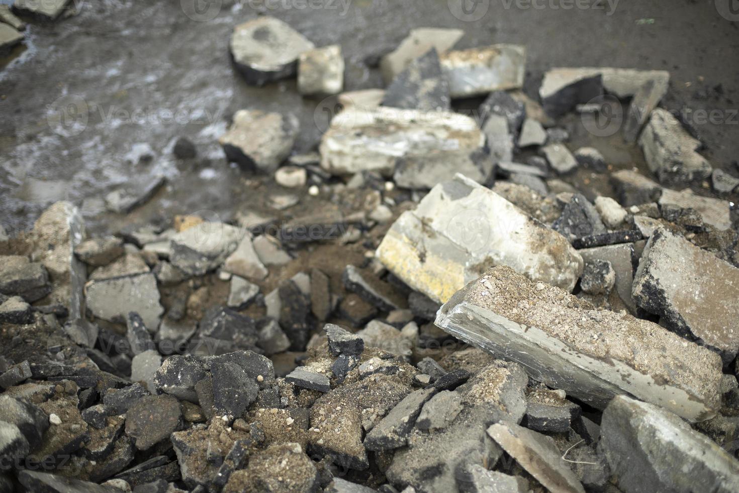 Construction waste. Dump of stones. photo