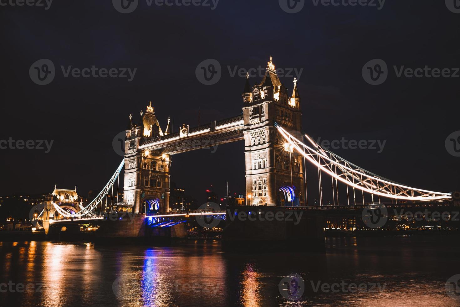 Tower Bridge at night, London photo