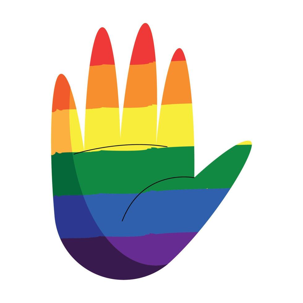 lgbtq flag in hand vector