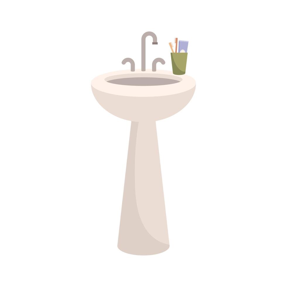 bathroom washbasin item vector