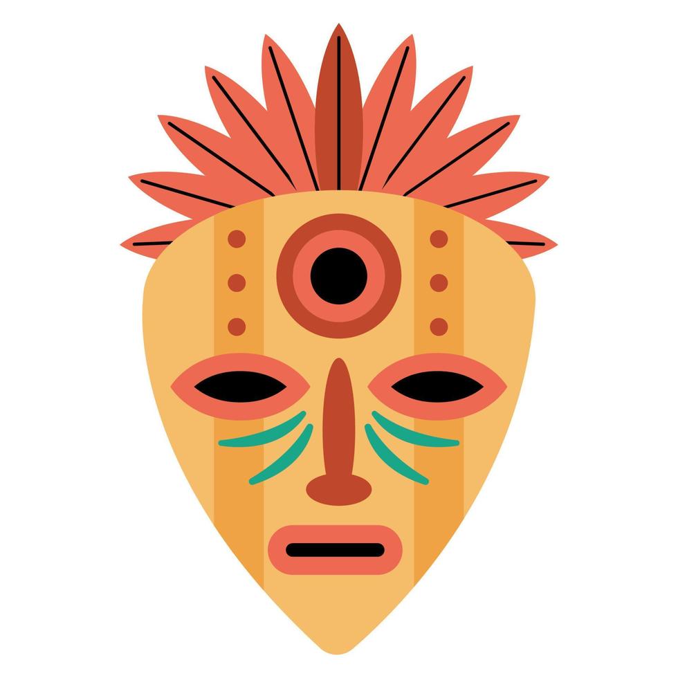 wooden mask african culture vector