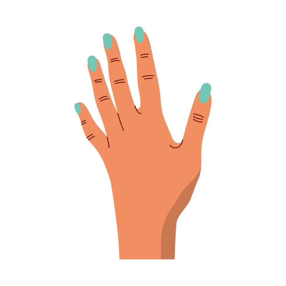 hand with nailspolish green vector