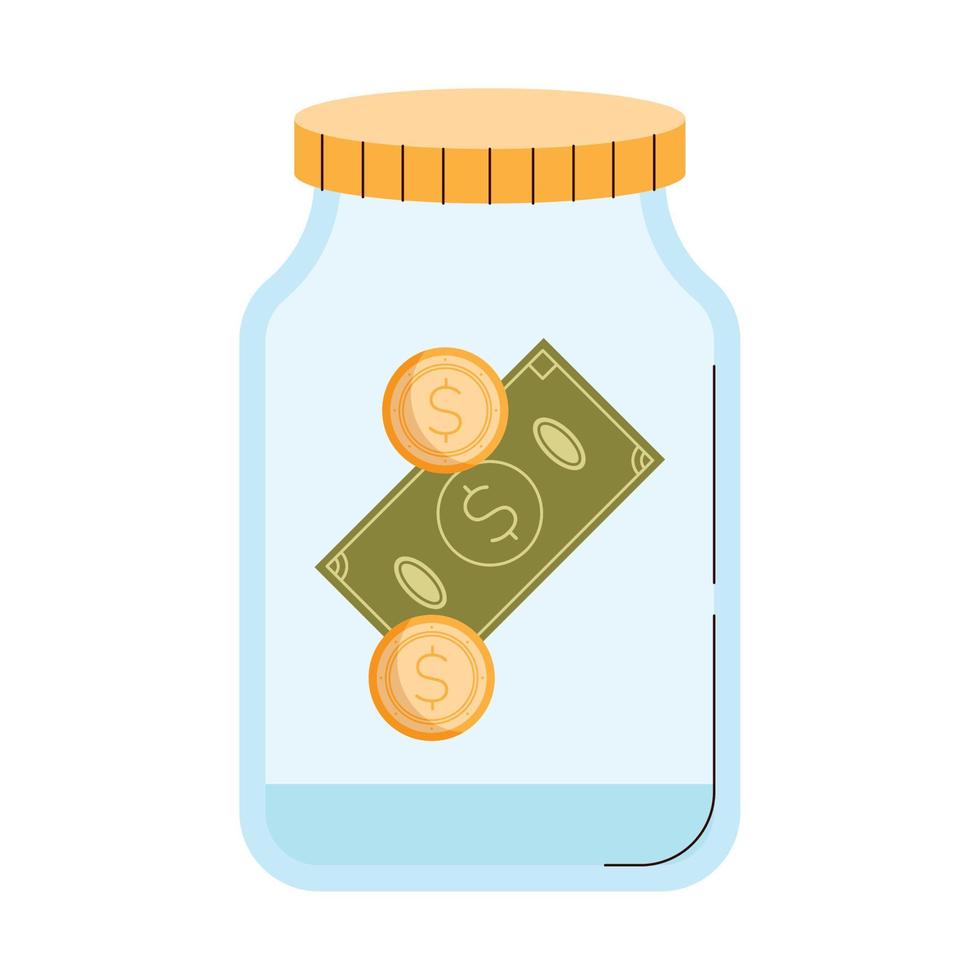 mason jar with money vector