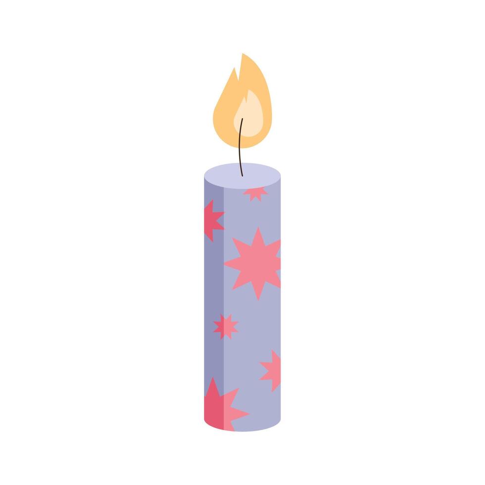 lilac birthday candle vector