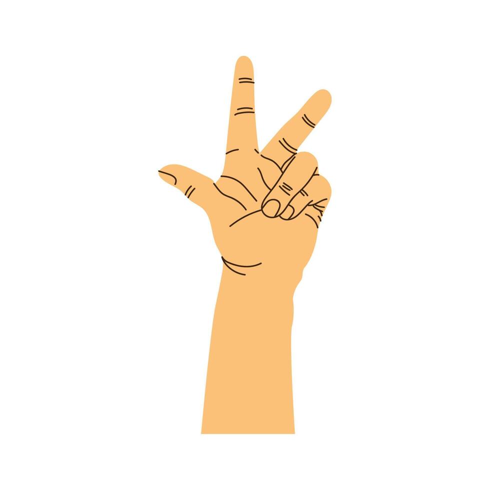 left hand three fingers vector