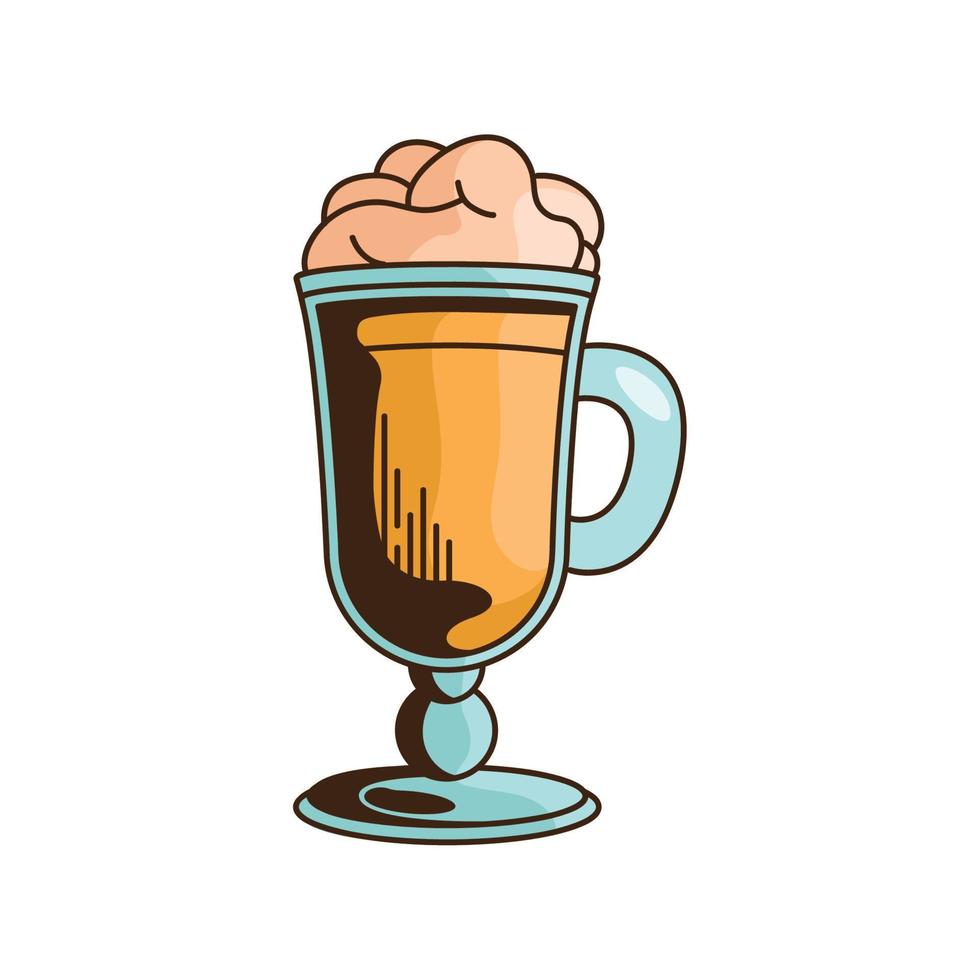 golden beer in cup vector