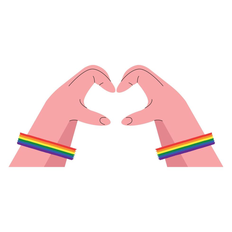hands heart with wristbands vector