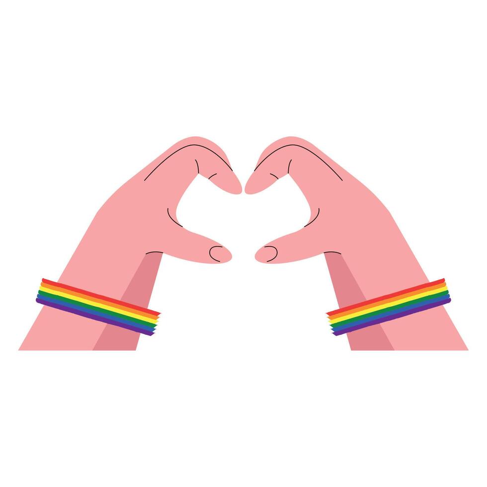 hands heart with wristbands vector