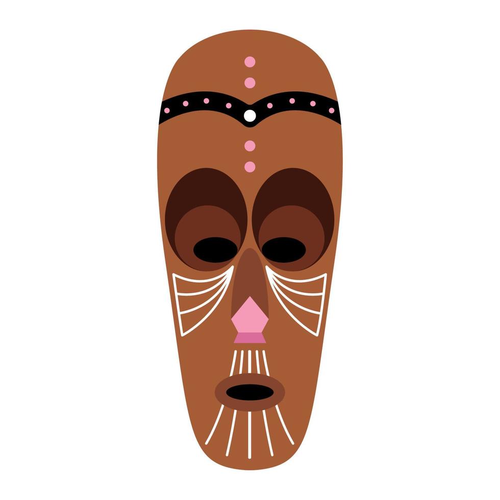 wooden african mask vector