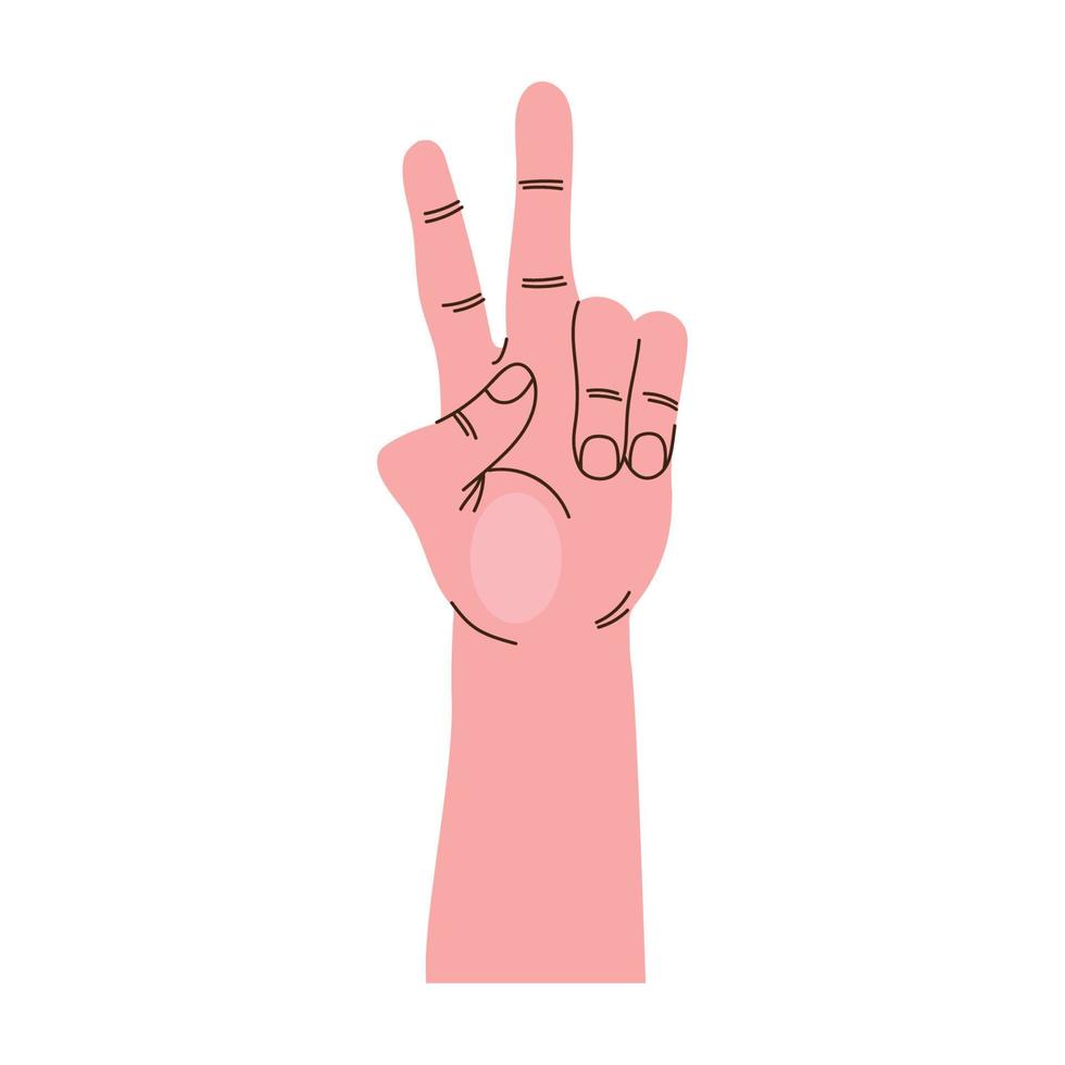 left hand peace and love vector