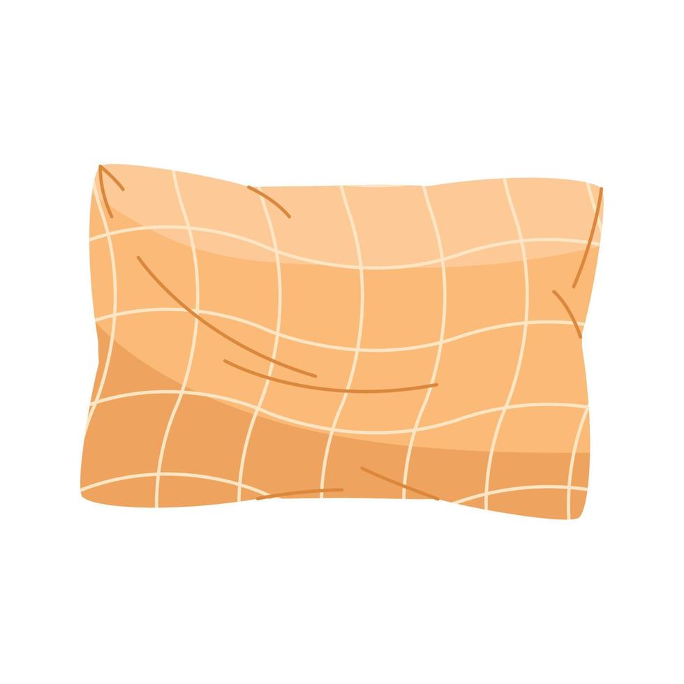 cama de almohada amarilla vector