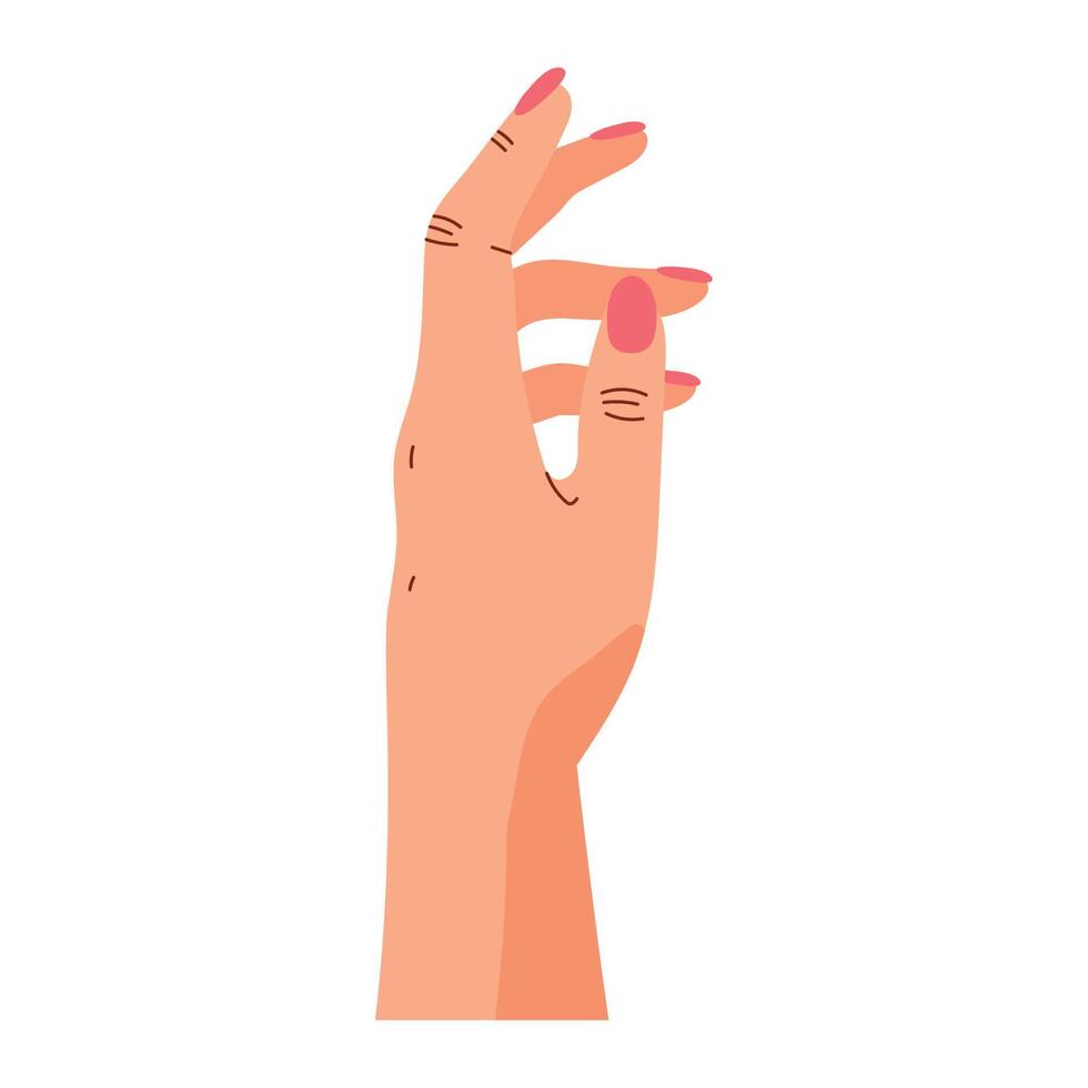 hand with nailspolish red vector