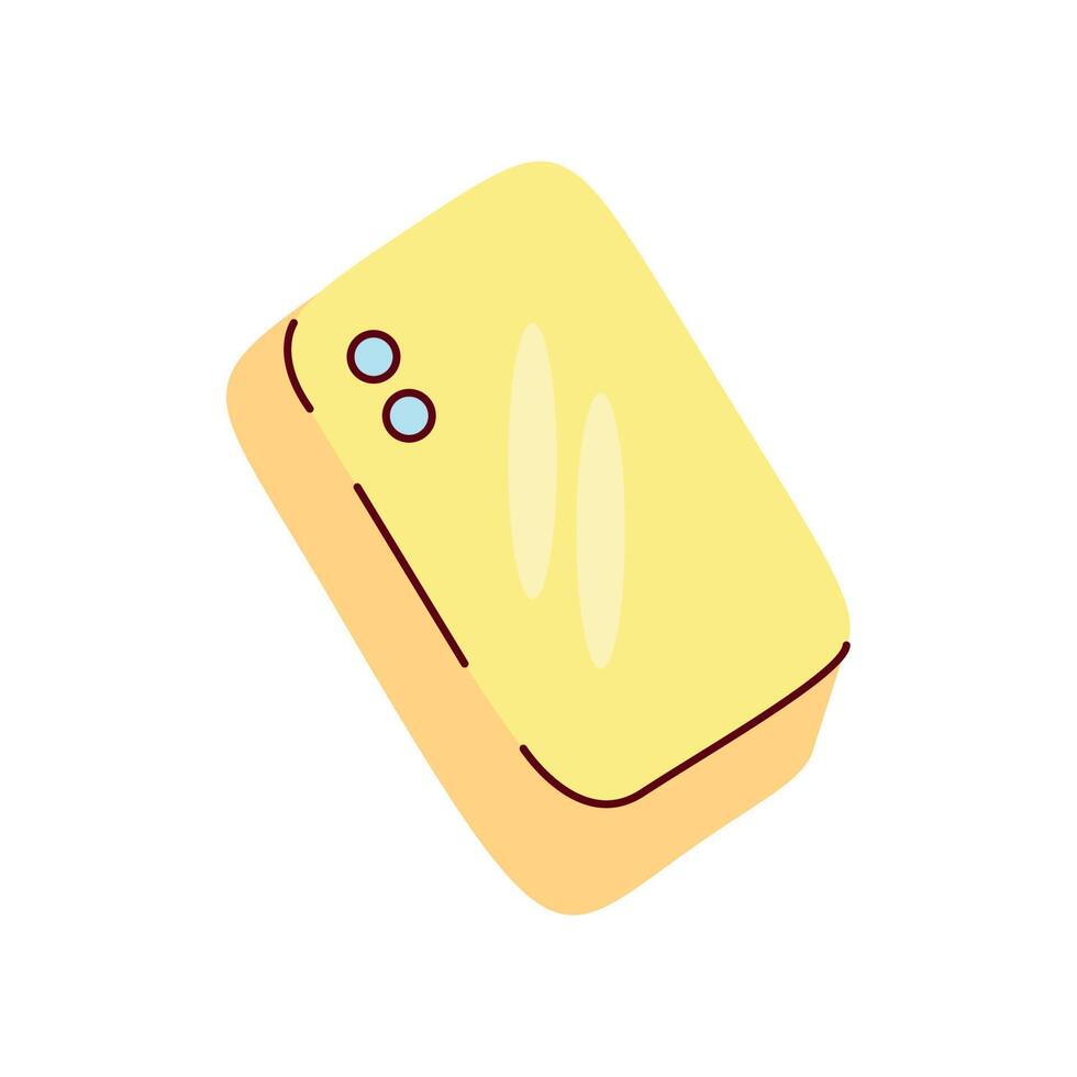 yellow smartphone device vector