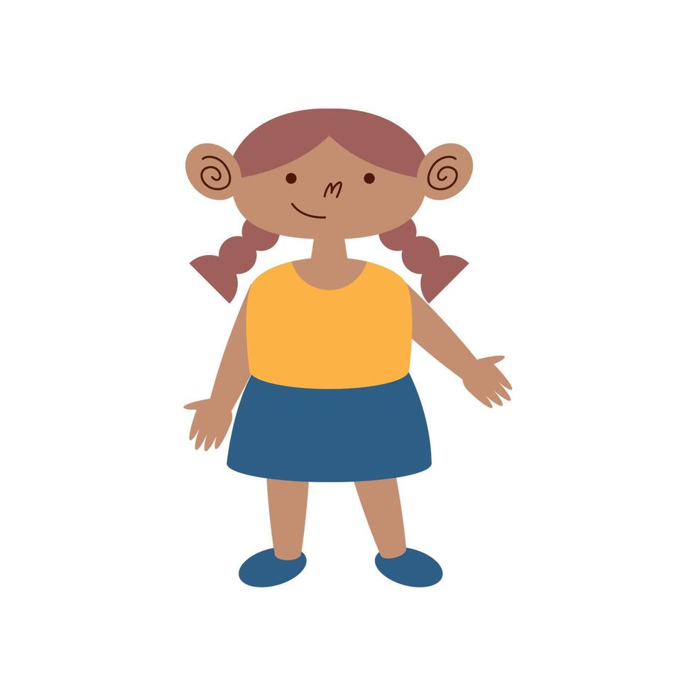 niña de pie vector