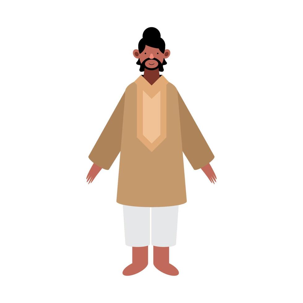 hombre indio de pie vector