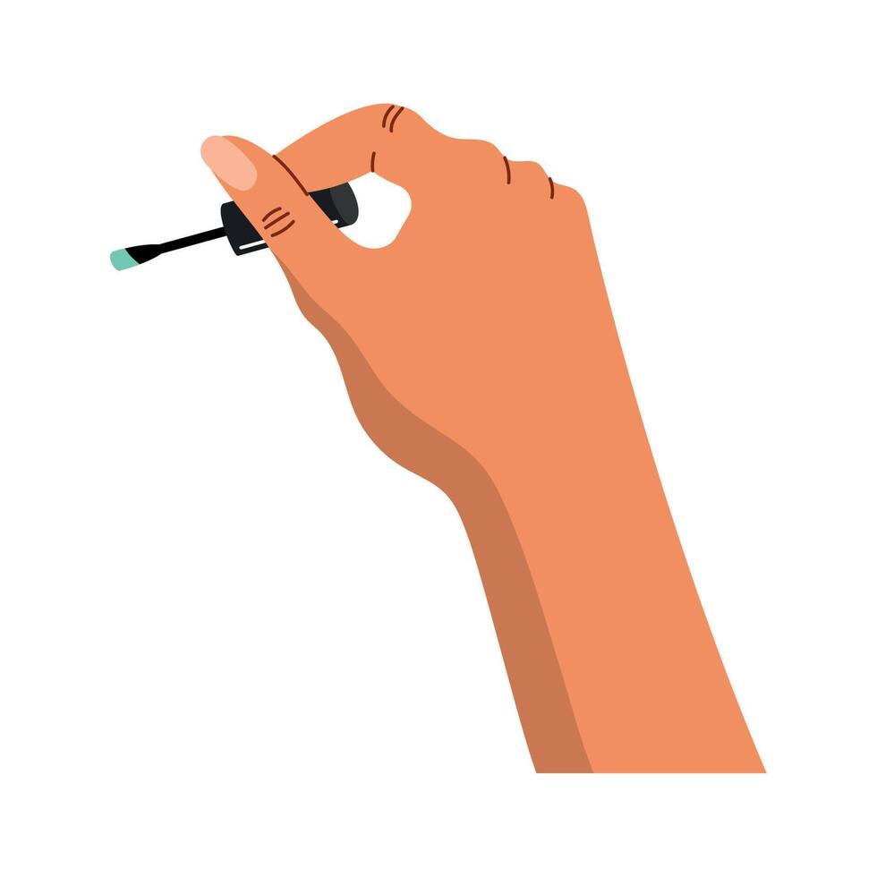 hand with nailspolish brush vector