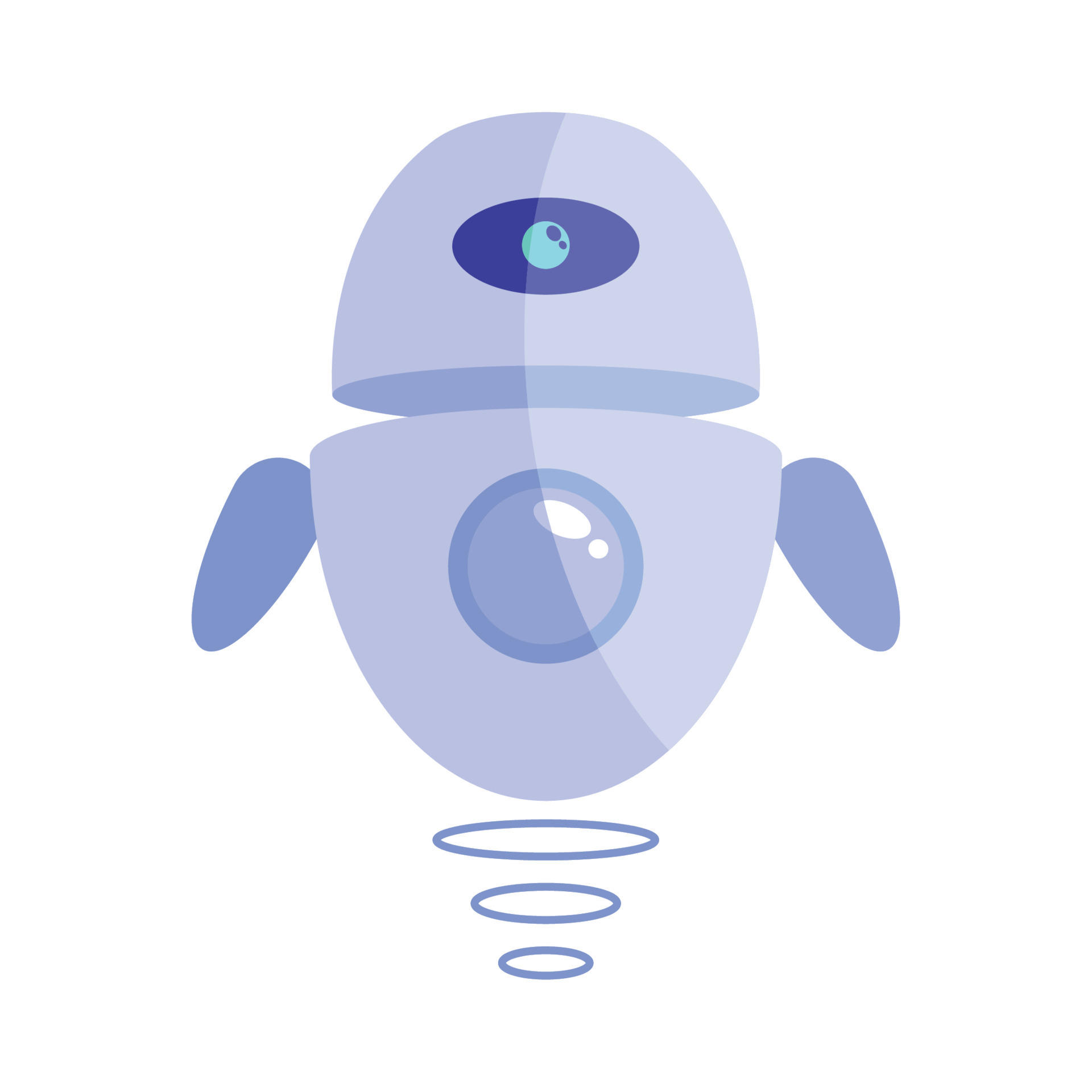 purple robot floating 11146286 Vector Art at Vecteezy