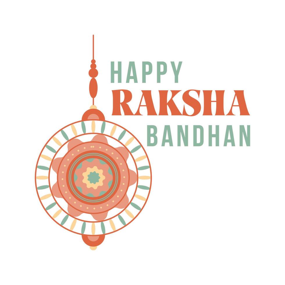 happy raksha bandhan lettering vector