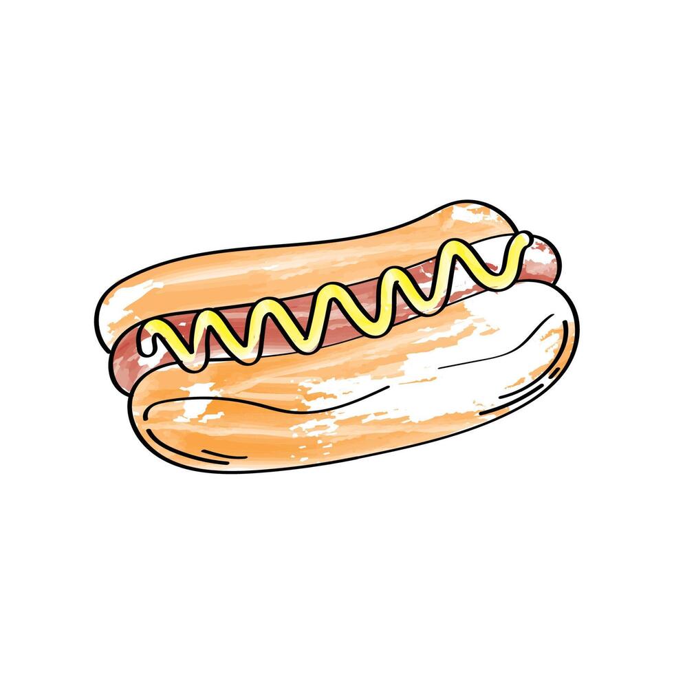 delicious hot dog vector