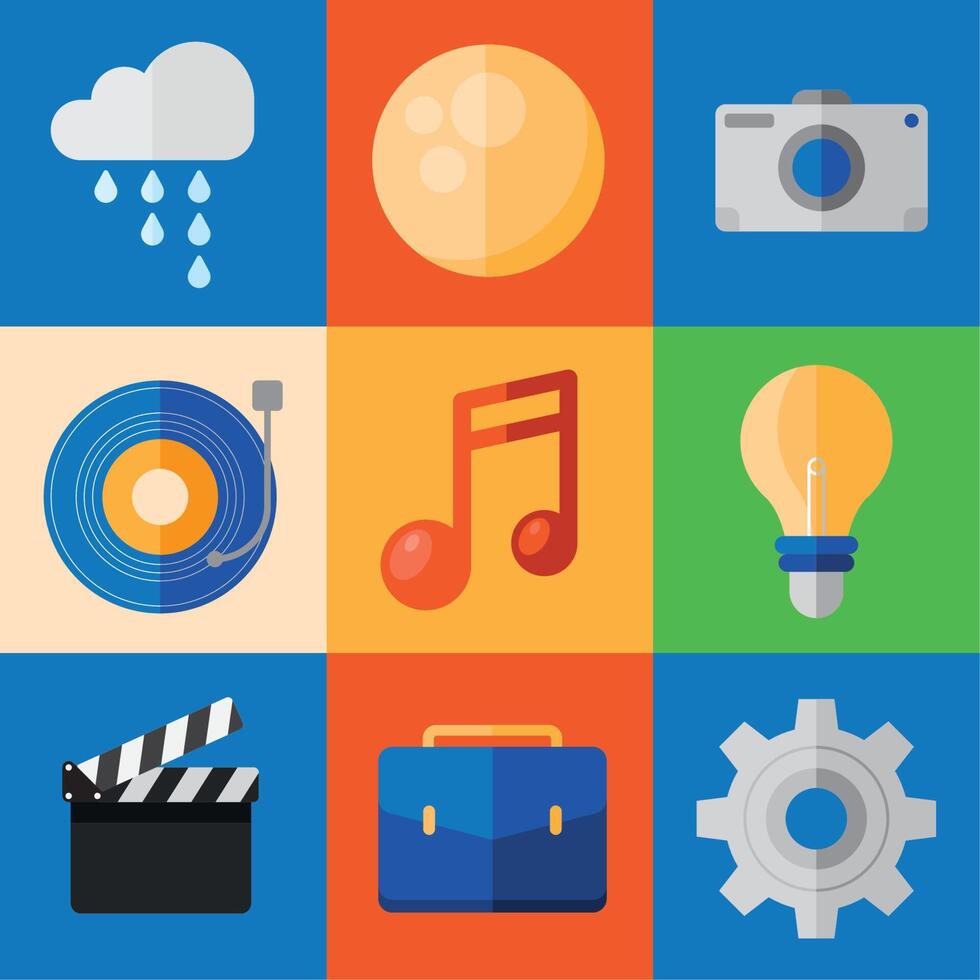 nine apps menu icons vector