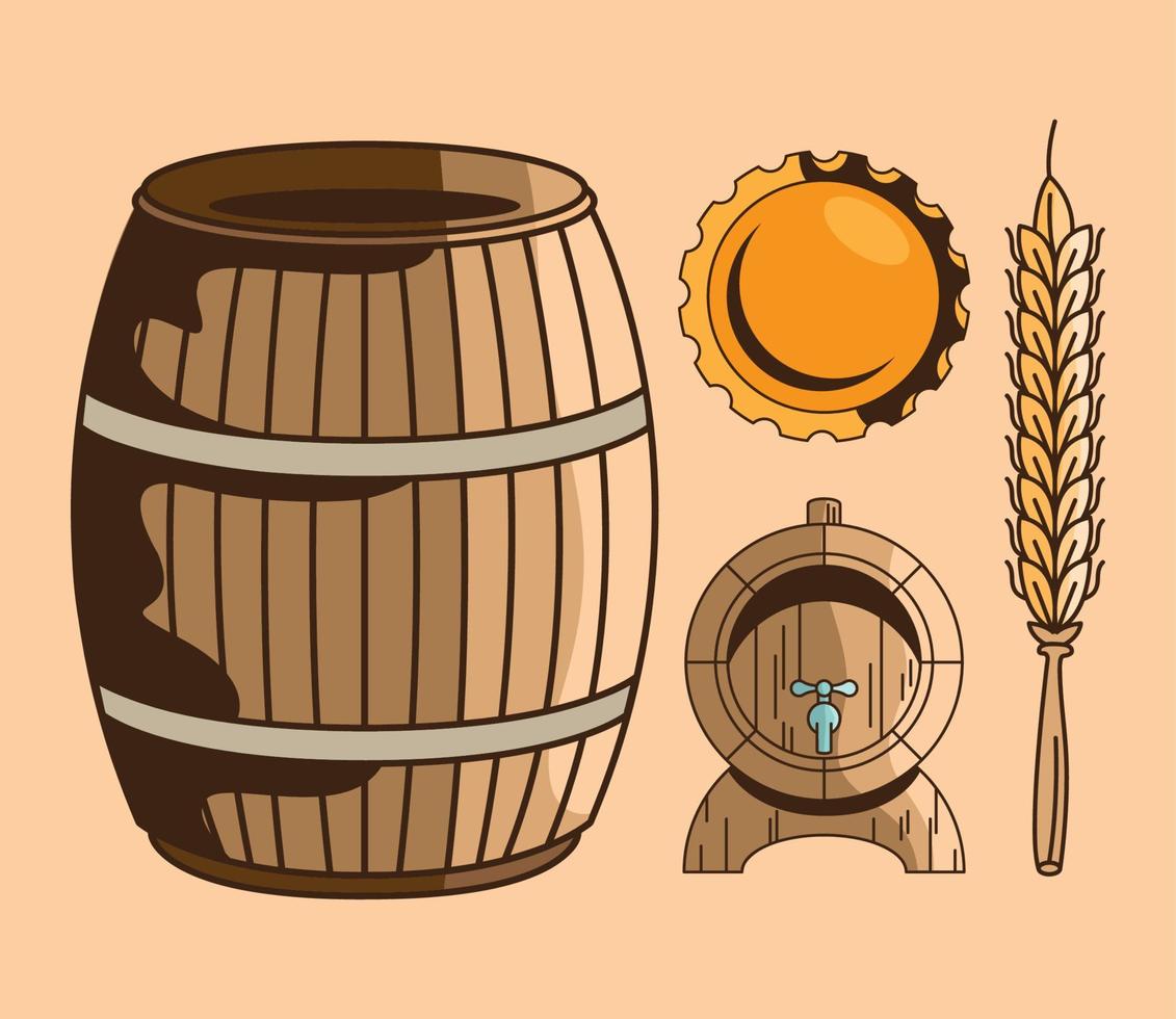 four beer drink icons vector