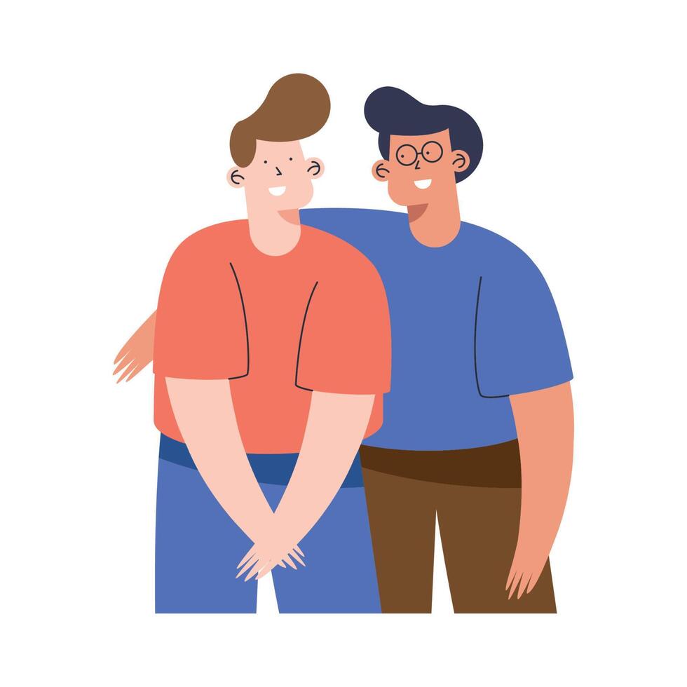 amantes gays pareja vector