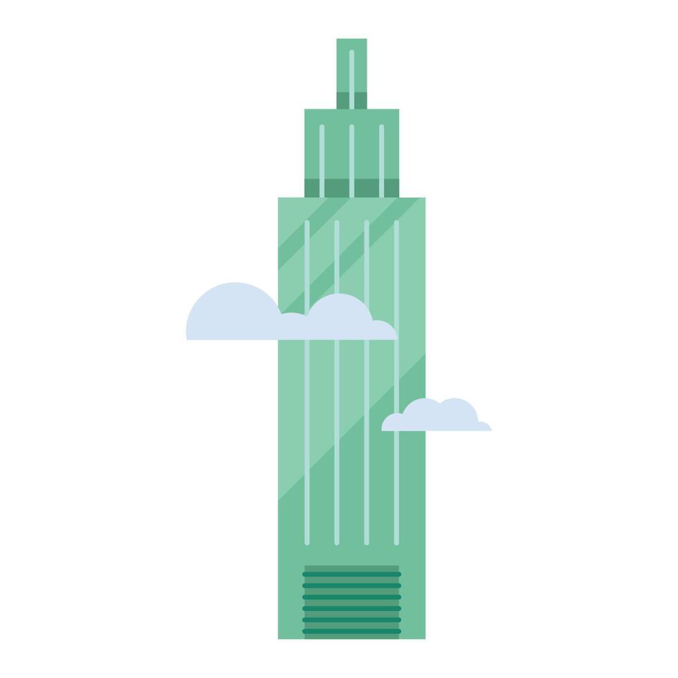 green skyscraper building vector