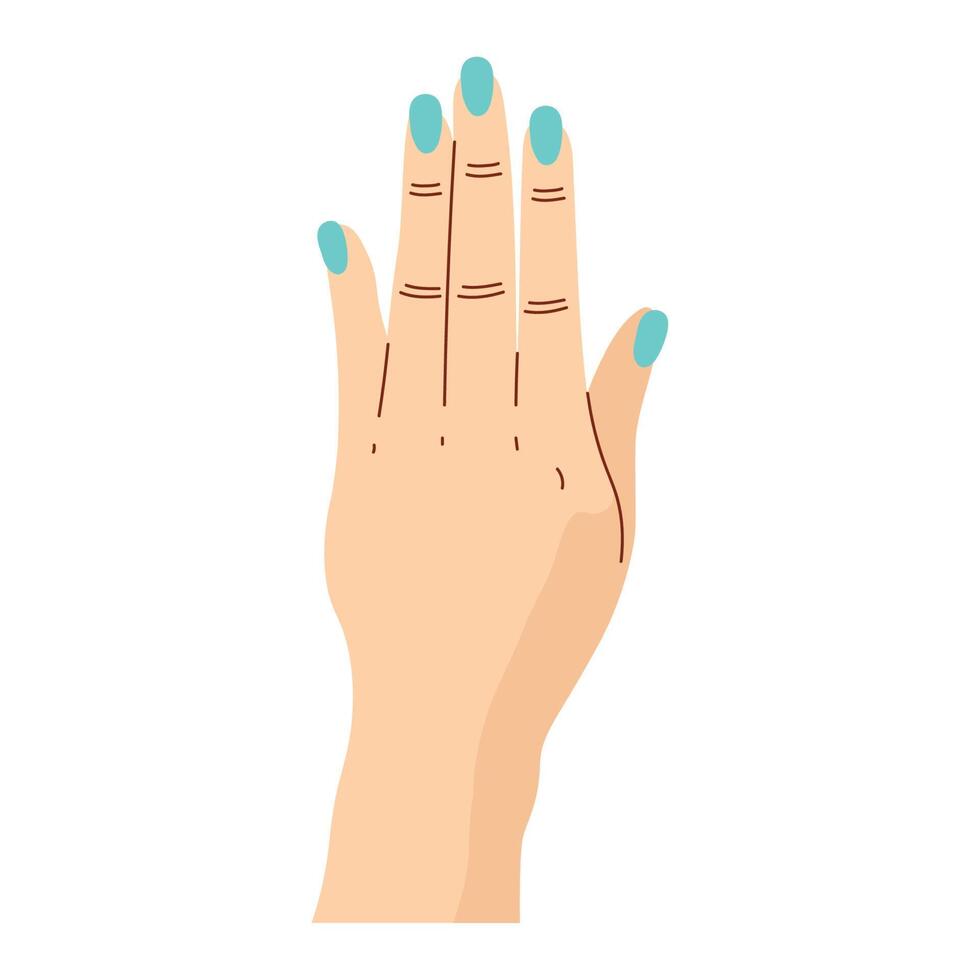 hand with nailspolish blue vector