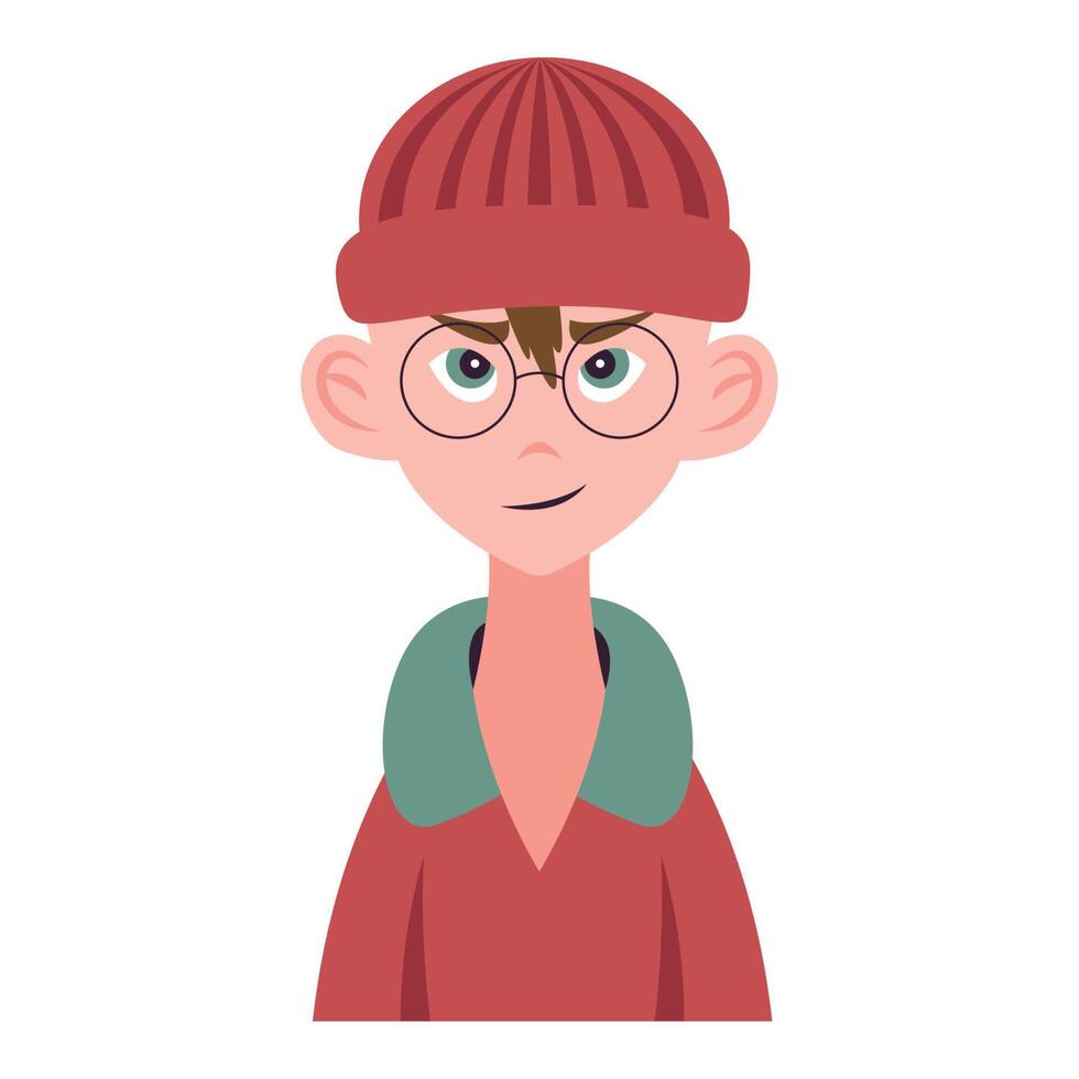 man wearing hat anime vector