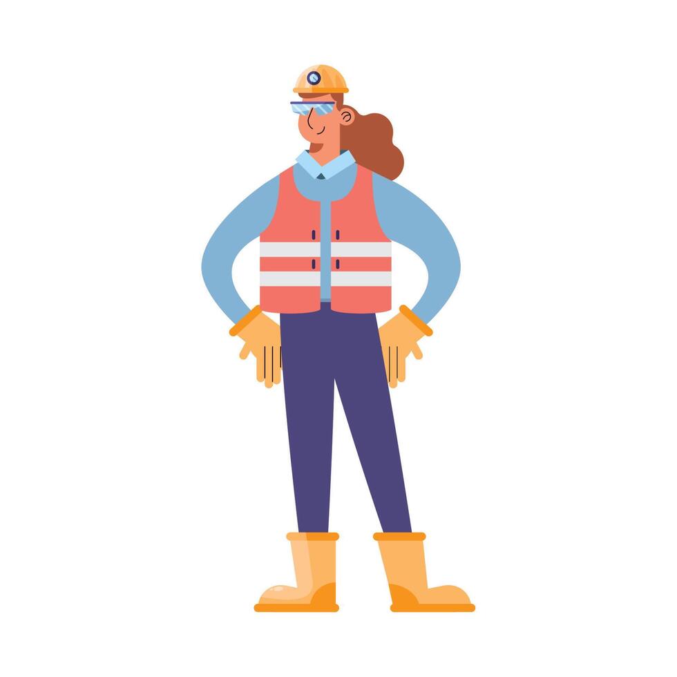 woman wearing safety equipment vector
