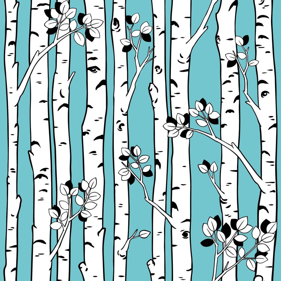 Seamless pattern with autumn birch trees. Perfect for textile, wallpaper or print design. vector