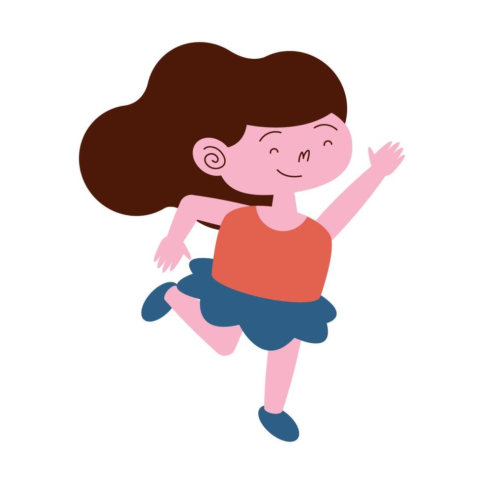 niña corriendo vector