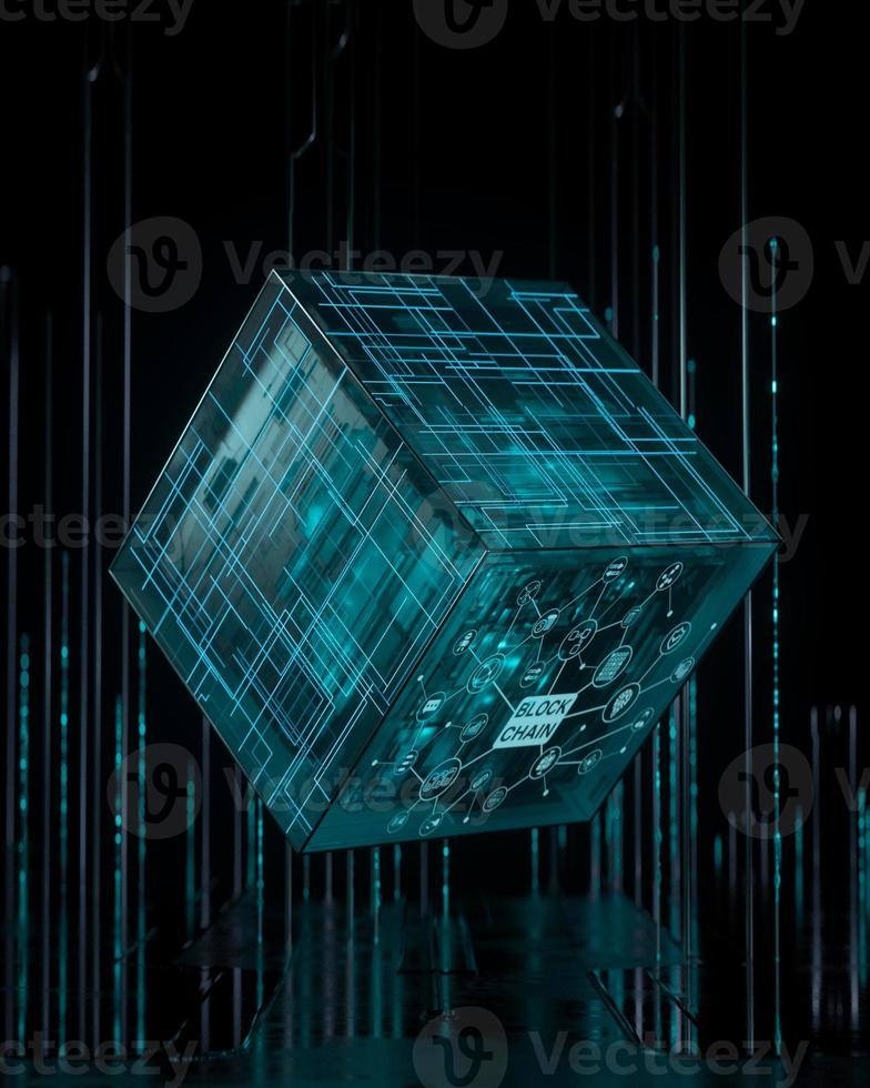 Blockchain technology art photo