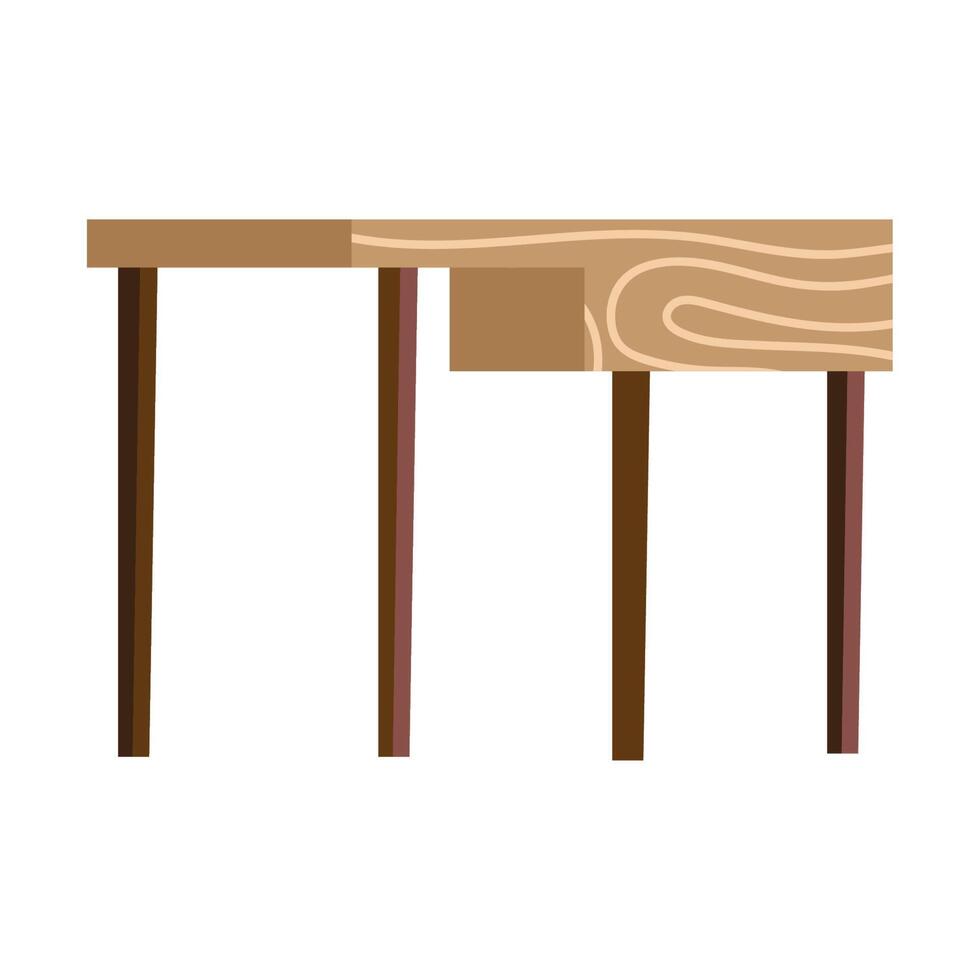 wooden school desk vector