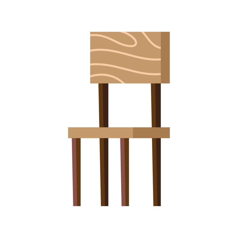 wooden school chair equipment vector