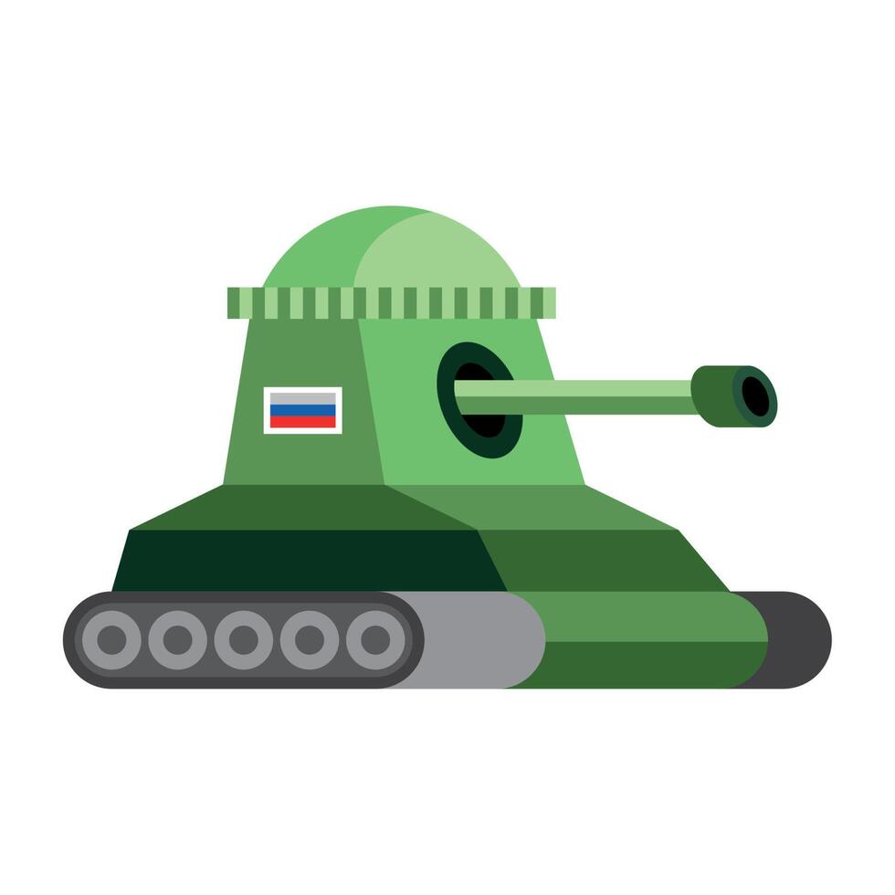 tank with russia flag vector