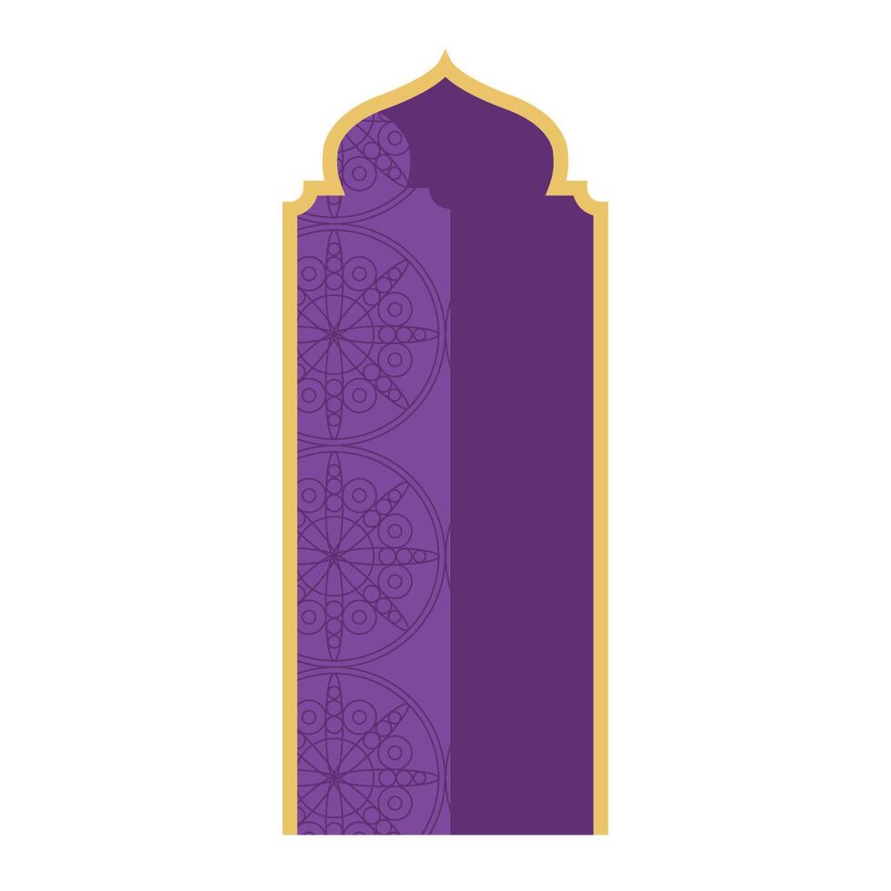 purple arch islamic frame vector