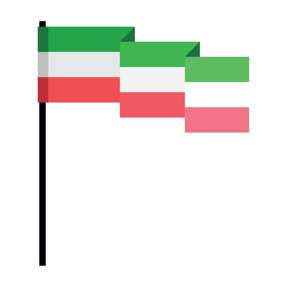 mexican flag waving vector