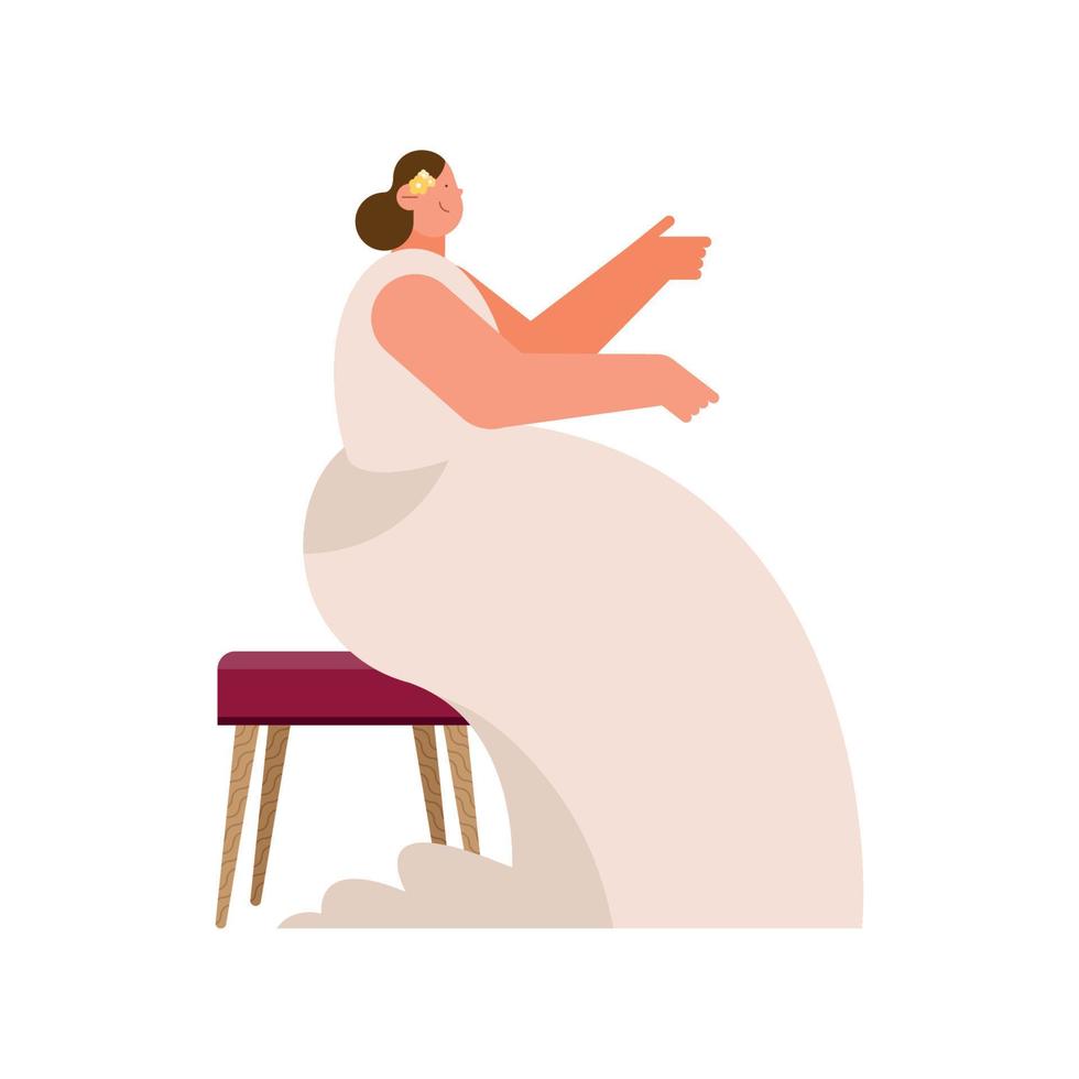 wedding woman seated in chair vector