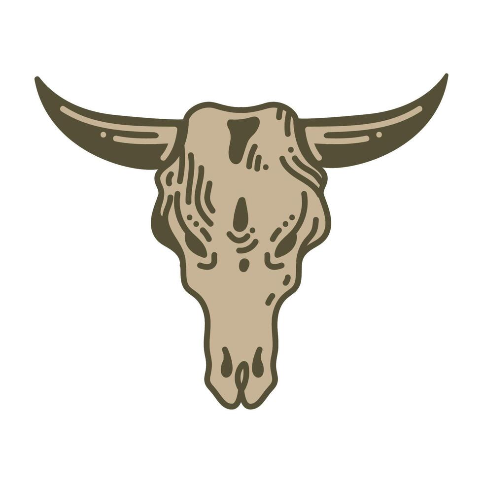 cow head vintage style vector